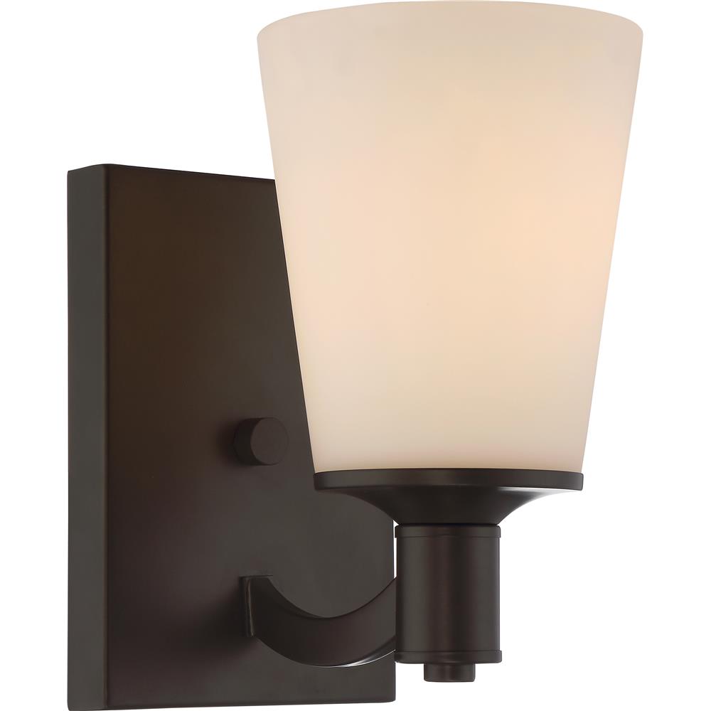 Nuvo Lighting 60/5921  Laguna - 1 Light Vanity with White Glass in Forest Bronze Finish
